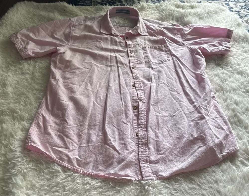 Colours Alexander Julian Organic Cotton Short Sleeve Button Down Shirt Pink‎ XXL